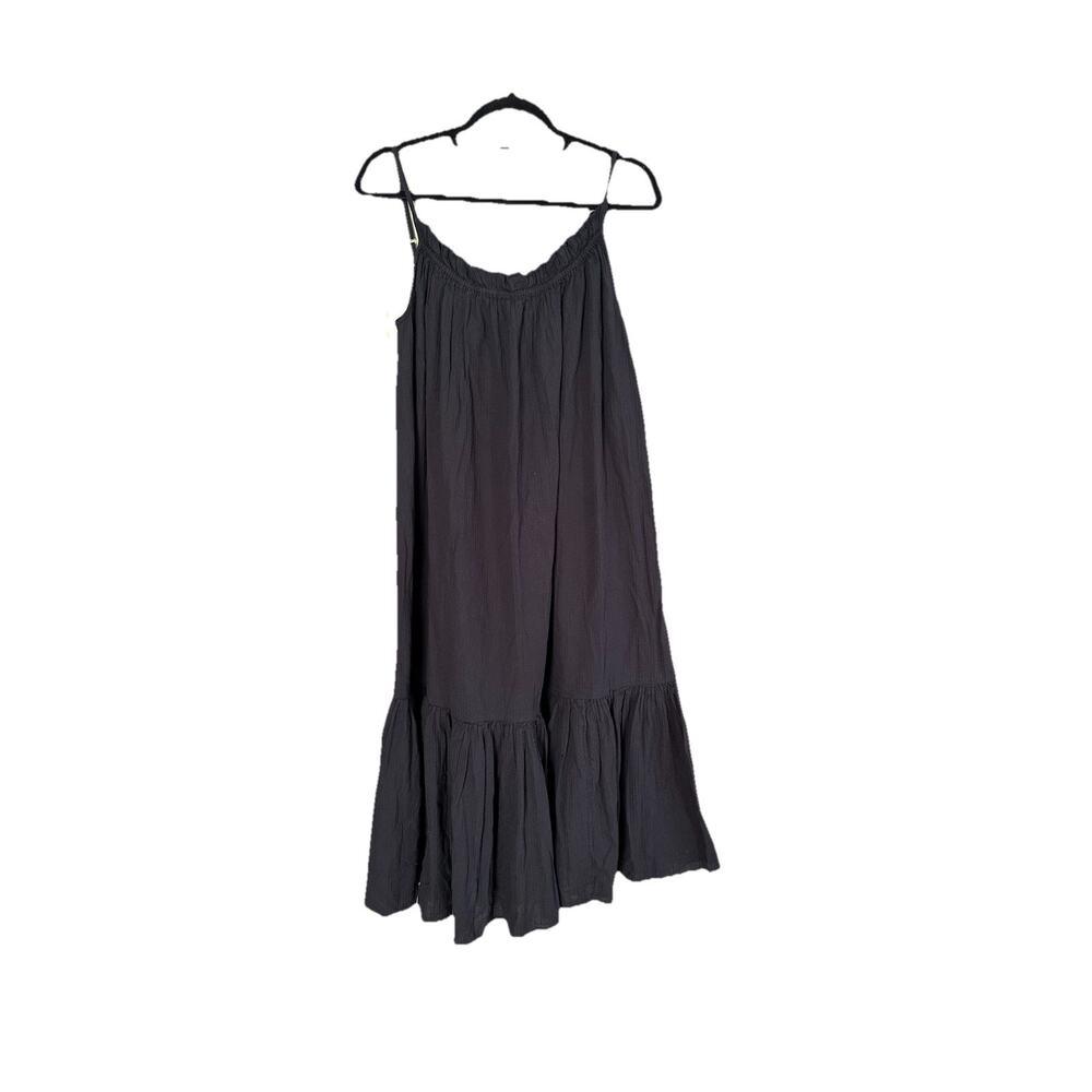 J.Crew Women’s Black Ruffle Dress Sz S/M Spaghetti Straps Boho Flowy Maxi casual